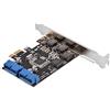 Lazmin112 Scheda Interna PCIE USB 3.0 a 2 Porte, Scheda di espansione PCI Express Fino a 5Gbps Scheda Scheda USB 3.0 a 19 Pin con chipset a Basso Profilo