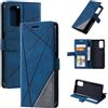 QiongniAN Cover per Samsung Galaxy A13 4G,Custodia in Pelle Custodia per Samsung SM-A135F/DS Galaxy A13 4G / SM-A135M/DS SM-A135F/DSN SM-A135F SM-A135M Custodia Cover Case Blue
