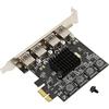ciciglow Scheda di Espansione da PCIE a USB, Scheda Adattatore da 5 Gbps 4 Porte USB 3.0 per 7/8/10/11/XP per Vista per Linux Interfaccia Bus PCI E Senza Alimentatore Esterno