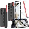 NINKI Custodia per Samsung Galaxy Z Fold 6, con S Pen (rosso), in fibra di carbonio, con chiusura magnetica, per Samsung Z Fold 6, con supporto per penna S, Galaxy Fold 6, in fibra di carbonio con