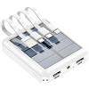 Wisada Power Bank Solare Multifunzionale,Mini Power Bank Condiviso A Quattro Fili Da 20000mAh,Design Con Luce A LED Integrata,Pad Di Ricarica Solare 5W,Adatto Per Uso Interno/Esterno [1 Pezzi|Bianco]