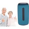 Lazmin112 2G Flip Telefono per Anziani, Big Buttons Cellulare per Anziani, Altoparlanti Ad Alta Voce, Quadrante velocità, Radio FM, 1200 MAh, Schermata Visualizzazione Colori da 1,8 (blu pavone)
