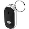 Sonew Key Finder Controllo vocale Dispositivo anti-smarrimento Trova chiavi con fischietto per localizzatore portachiavi per animali domestici Valigia chiave （2 colori a scelta）(Nero)