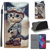 TOMYOU Cover per Xiaomi Redmi Note 7 / Note 7 Pro, gatto di moda | Antiurto Protettiva Portafoglio, Slot per Schede, Magnetica, Custodia in Pelle PU, Libro Flip,Funzione Stand