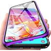 Gypsophilaa Custodia per Samsung Galaxy M31 Cover Magnetica Adsorbimento Case Bumper Metallo Ultra Sottile 360 Gradi Full Body Anteriore e Posteriore Trasparente Vetro Temperato Protezione Cover