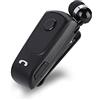Garsent Auricolare Senza Fili Bluetooth con Filo Retrattile,Wireless Stereo Headset con Clip Microfono per ,,,ECC.(Nero)