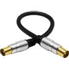 Gugxiom Cavo TV Coassiale, Cavo Coassiale Maschio-femmina da 30 Cm Placcato Oro da 9,5 Mm per Antenna TV Digitale, Prolunga Cavo Satellitare Ricevitore Satellitare HDTV