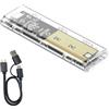 yomoe Case per SSD M.2 NVMe, Enclosure per SSD M.2 NVMe USB 3.2 Gen 2 10 Gbps Trasparente per Disco Esterno per PC e Portatile