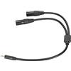 Zunate Cavo Doppio XLR Maschio a Y-Splitter da 3,5 Mm, Cavo XLR Maschio a Mini Jack da 1/8 di Pollice Stereo Aux Interconnect Cavo di Collegamento Microfono - 1,6 Piedi