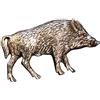 Brazil Lederwaren Spilla da bavero cinghiale | per cappello o risvolto | perfetto per outfit da caccia | spilla pin button