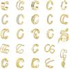 ZXTGBQ 24 Paia Ear Cuff Orecchini Non piercing, Ear Cuff Orecchini Senza Buco Donna, Orecchini Clip Donna, Earcuff per Cartilagine e per Chi Non Ha i Buchi