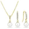 Philip Jones Set di gocce di perle placcate in oro creato con cristalli Zircondia®