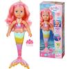 BABY born Little Sister Sirena - Bambola sirena da 46 cm con tatuaggi sul corpo, coda che si muove e capelli da accociare - Include pettine e diadema - Per bambini dai 3 anni in su
