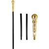 Henbrandt Black & Gold Top Pimp Cane Stick 81cm - 3 Piece Fancy Dress Accessory for Adults, Children, Boys, Girls - Gangster Costume Prop & Walking Stick
