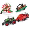 Burago Bburago Trattore agricolo FENDT pressofuso con 3 rimorchi - Detaield Replica giocattolo da collezione