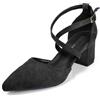 qibusleen Tacchi Incrociati per Le Donne Punta Chiusa con Cinturino alla Caviglia D'Orsay Pumps 2 inch Basso Chunky Blocco in Pelle Scamosciata PU Tacchi Comodi Scarpe Formali eleganti-44