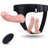 SuperLove Vibrating Strap-on Set Triple Dildos with Remote Skin