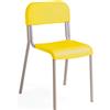 NM Sedia Impilabile Sara, Struttura Grigia, Seduta H 46 Cm. Giallo Per Ambienti Scolastici