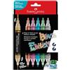 FABER-CASTELL - Pennarelli acrilici Shake & Paint Black Edition, 6 unità | Pennarelli acrilici metallizzati a doppia punta (1 mm e 3 mm) per carta, legno, vetro, pietra e altro ancora