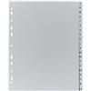 Exacompta - Ref. 1920B - 1 Divisori stampati alfabetici in PP riciclato grigio - AZ (alfabeto tedesco) 20 posizioni - A4 Maxi - Grigio