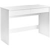 Beliani Scrivania da ufficio domestico con 2 ripiani in truciolato con gambe larghe 110 x 50 cm bianca