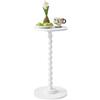 Aibiju Tavolino Stretto, Comodino Moderno, Tavolino Rotondo, Piccolo Comodino con Gambe in Legno Massello per Soggiorno, Camera da Letto, Piccoli Spazi, Bianco YD-RST001W
