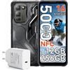 Blackview Smartphone Blackview FORT 5 per uso esterno, incluso caricabatterie da 45W, 36+256GB di memoria, Android 16, display a 120 Hz, fotocamera da 108MP, processore Helio G100, batteria da 5000 mAh, ricarica wireless, NFC, IP68/IP69K