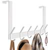 DOKU HOME DOKU - Gancio da appendere alla porta, in acciaio inox, resistente, per cappotti, accappatoi, cappelli, vestiti, asciugamani, 12 ganci, bianco