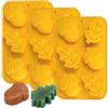 Yomvzake Stampi per sapone autunnale in silicone a forma di foglia di ghianda, confezione da 3 stampi da forno per muffin, mini torte, gelatina, cioccolato, stampi 3D del Ringraziamento per realizzare candele