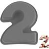 YXHZVON Stampo Torte Numeri Silicone, Stampo Numeri 2 Grigio, 25 cm Stampo Torta 3D per Compleanno e Anniversario
