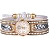 JewelryWe - Orologio da Polso da Donna Cinturino Multifili in Pelle con Zircone Lucido Bracciale da Ragazza