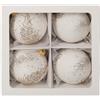 KeyHome Store Set di 4 Palline di Natale in Vetro Bianco