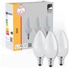 Eglo Set di 3 lampadine a LED E14, lampadine a forma di candela, 4,9 W | ciascuna, luce bianca calda, 3000 K, lampadina C37, diametro 3,7 cm