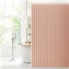 Jubilantex Tenda da doccia pieghevole in lino per bagno, impermeabile, 1 | Design pieghevole in lino rosa, impermeabile e resistente, 14 occhielli in metallo antiruggine per appenderlo facilmente