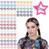 Telooco 100 fermagli per capelli a forma di stella, per ragazze, 3 cm, colorati | Graziose mollette per capelli, stile Y2K, accessori per capelli per Halloween anni '80 e '90
