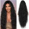 PORSMEER Coda di cavallo da donna con fermaglio, lunga ondulata e riccia, extension per capelli con clip, per donna, 70 cm, colore nero