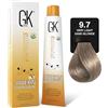 GK Hair 9.7 Biondo Sabbia Chiarissimo Sand Series - Crema Colorante Professionale per Capelli 100 ml, Colore Semi-Permanente Luminoso, Riflessi Naturali e Copertura dei Capelli Grigi
