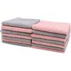 ZOLLNER 14 panni struccanti per viso riutilizzabile, 25x25 cm, rosa e grigio