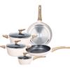 TOGNANA - Batteria Pentole e Padelle 8 pezzi in alluminio Beige Linea Vanilla