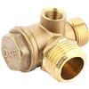 VBESTLIFE Valvola di ritegno del compressore d'aria, Valvola di ritegno del compressore d'aria, 3 porte, Valvola di ritegno filettata maschio del compressore d'aria in ottone, 20 * 16 * 10mm