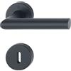 HOPPE 12033212 - Maniglia Amsterdam su rosetta BB, in acciaio inox nero opaco