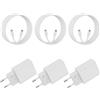 DEESOOCO 30W Caricatore USB C Rapido for iPhone 17 16 15/ Pro/Pro Max/Air/Plus/iPad Pro/Mini/Air, Samsung Galaxy, Tipo C Cavetto Ricarica per USBC Carica Batteria con Cavo 2M (bianca3, 3-Pack)