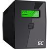 Green Cell UPS 600VA 360W Line-Interactive 230V con AVR e Display LCD | Gruppo di Continuità a Onda Sinusoidale Modificata, Protezione da Sovratensioni, USB/RJ11 e 2 Uscite Schuko per PC e Router