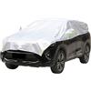 Vistnale Copriauto impermeabile|Mezza copertura per auto, tessuto ombreggiante in alluminio impermeabile, coperture in materiale composito Oxford aggiornato per Suv
