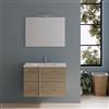 Parama Mobile da bagno sospeso 100cm grigio sabbiato con lavabo e specchio | Hoia