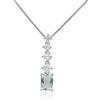 GioiaPura Collana da donna Collana tennis con pietra rettangolare realizzata in argento 925 con zircone bianco e acqua marina. Lunghezza: cm 43. La chiusura è con moschettone. Dimensioni pietre: