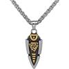 DFWY Mitologia Norrena Collana Con Lancia di Odino - Ciondolo A Punta di Freccia Gungnir In Acciaio Inossidabile da Uomo - Simbolo Valknut Medievale Vintage Amuleto Gioielli Islandesi