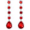 Clearine Orecchini Elegante Sposa Nuziale Cristallo perlina Lacrima lampadario Ciondolo Argento-fondo