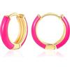 Mesovor Piccoli Orecchini a Cerchio d'oro per Donne, Orecchini Huggie Leggeri Placcati in oro 18K | Orecchini Ipoallergenici Smalti per Ragazze