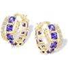 Mesovor Orecchini a Cerchio Doppio in Oro per Donna, Orecchini a Cerchio con Zirconi Cubici Colorati Quadrati Placcati in Oro 14K, Regali di Gioielli